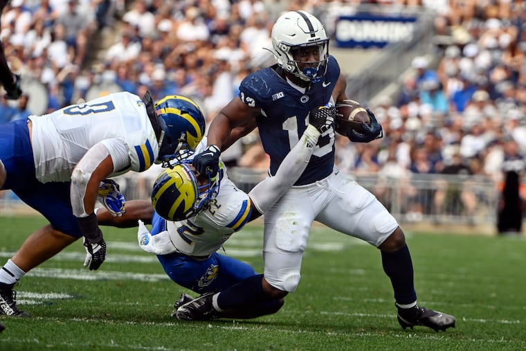 Penn State running back Kaytron Allen rushed for 103 yards and a touchdown against Delaware on Saturday.