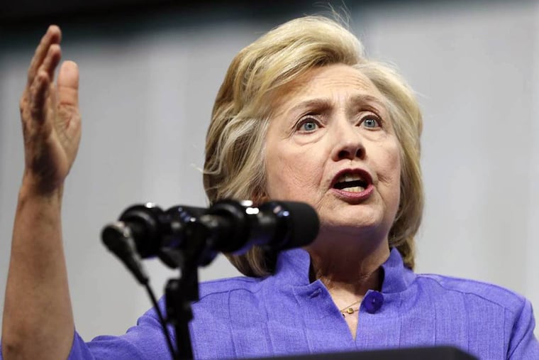 Hillary Clinton in Scranton last month.