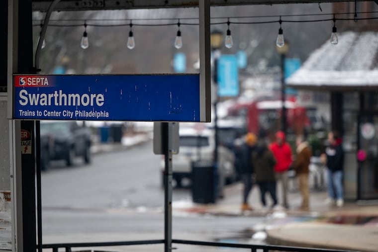 Downtown Swarthmore on Jan. 18, 2026. The borough approved an ordinance regulating where certain types of sensitive businesses can operate.