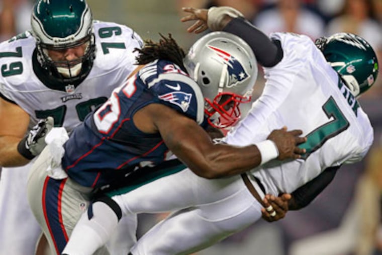 Quarterback Michael Vick has left both of the Eagles preseason games with injuries. (Steven Senne/AP)