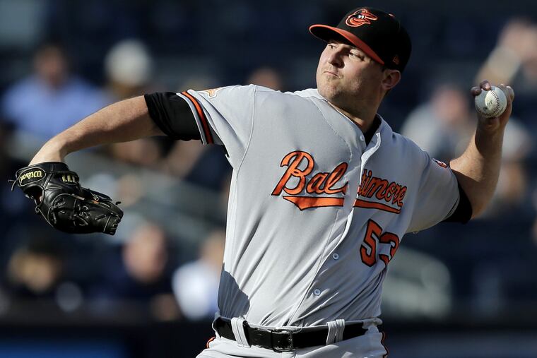 Orioles' reliever Zach Britton could be an option for the Phillies at the trade deadline.