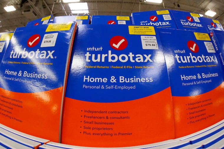 A display of TurboTax software.