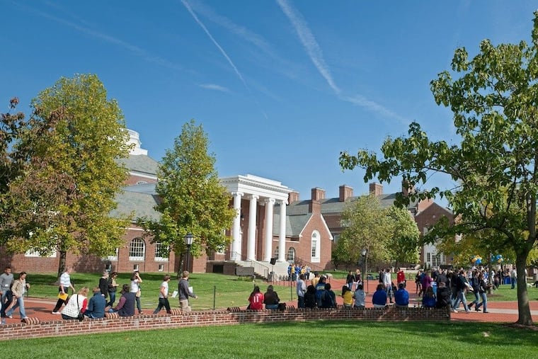 The campus of the University of Delaware in Newark, Del.