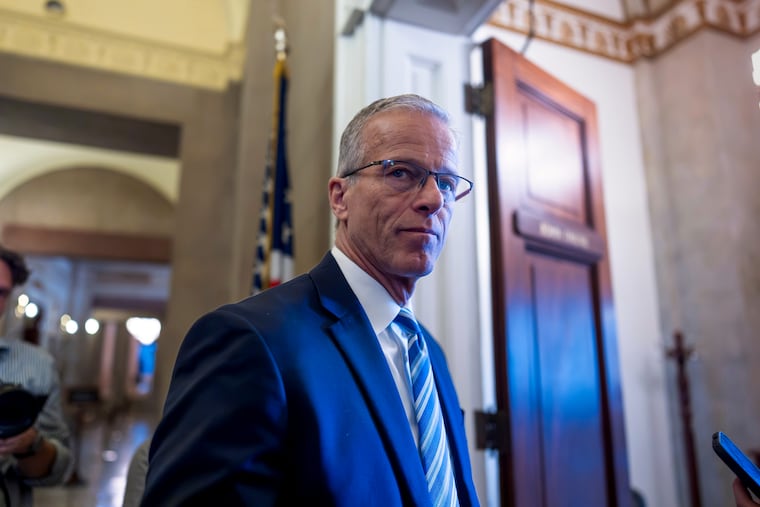 Senate Majority Leader John Thune (R., S.D.) tells reporters the Senate has much work ahead before August recess, at the Capitol in Washington, Thursday, July 23, 2026.