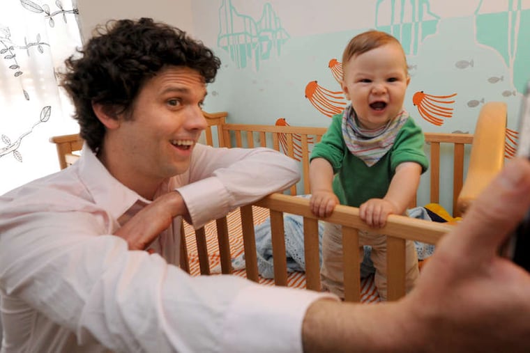 Pete Heacock of Northern Liberties shoots his son, Jasper, 9 months. Three of his vines were nominated for Tribeca Film Festival awards.
