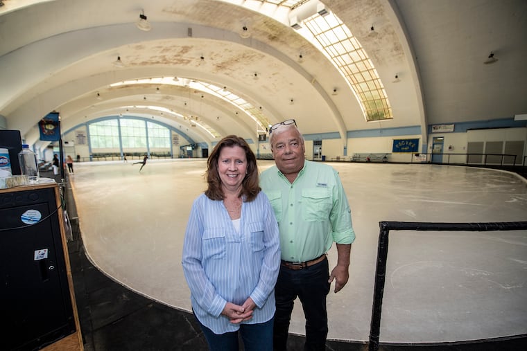 Mary and Fran Mycek manage the Philadelphia Skating Club in Ardmore. The club is embarking on a drive to rescue its deteriorating headquarters building.