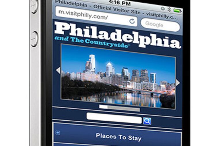 Visitphilly.com, launched in March, is accessible by iPhone, Android, and BlackBerry. The Tourism Marketing Corp. also has four Facebook accounts, four Twitter accounts, and a Philly page on a trip-rating site. (Photo courtesy of Greater Phila. Tourism Marketing Corp.)