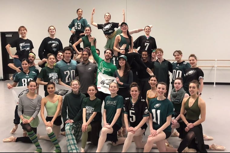 Pennsylvania Ballet dances to "Fly Eagles Fly."