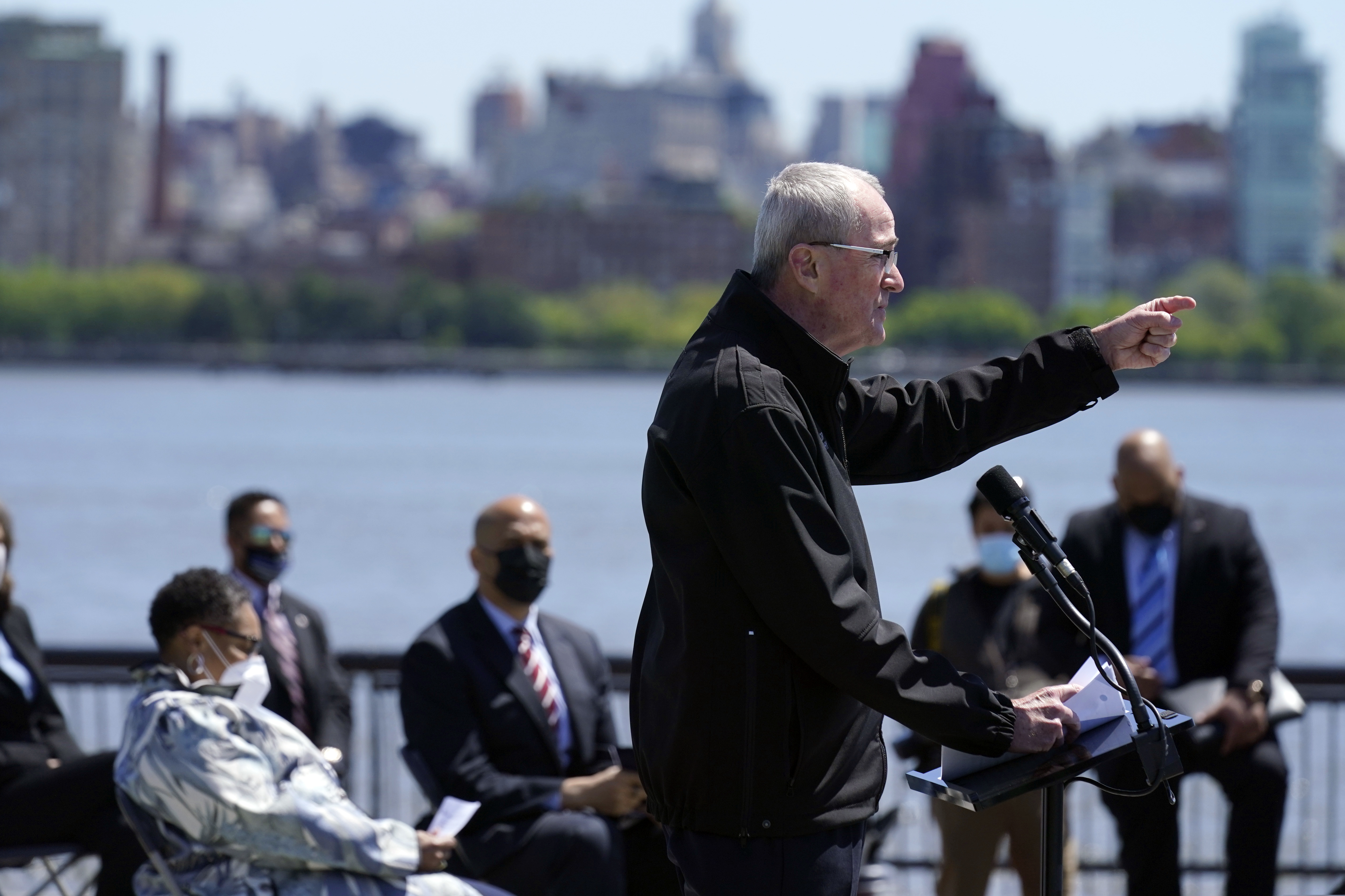 New Jersey Gov. Phil Murphy speaks during a news conference in Hoboken last week. His administration, along with many state legislators, support plans to eliminate the ban on General Assistance for convicted drug dealers. (AP Photo/Seth Wenig)