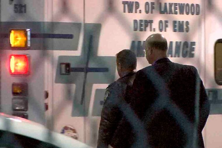 Lakewood Police Chief Robert Lawson arriving at Jersey Shore Medical Center in Neptune, N.J., where Officer Christopher Matlosz had been taken after he was shot three times Friday.