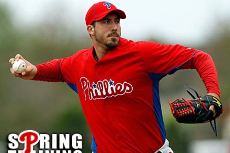 "When you are on the mound, you've got nobody to help you," Phillippe Aumont said. (Yong Kim/Staff Photographer)