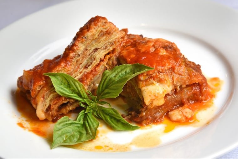 The baked eggplant Parmesan at Angelina’s has a homey Neapolitan touch.