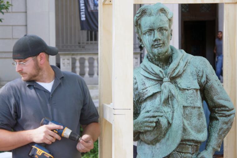 The former Philadelphia headquarters of the Boy Scouts, where the statue “The Ideal Scout” stood until 2013. (AP)
