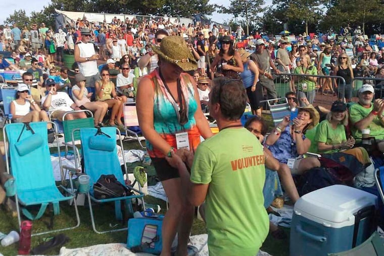 Will you marry me? Wendy Bell and Geoff Ellington got engaged at a WXPN XPoNential Festival festival in 2013.