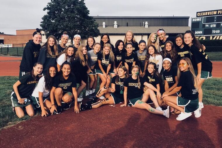 Clearview's field hockey team at its opening season pep rally in September.