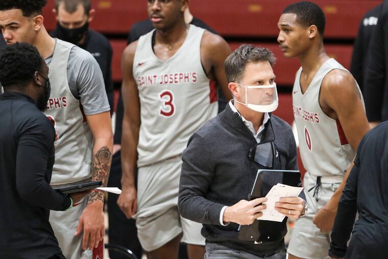 St. Joseph's head coach Billy Lange during a December game against VCU.