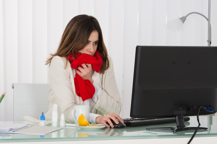 Start with a scarf like this miserable-looking woman in this stock photo.