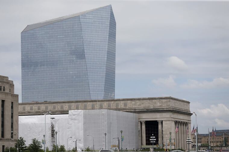 The Cira Centre, with 30th Street Station in the foreground.