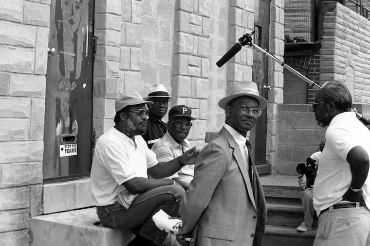 On set during Tony Buba's 1996 "Struggles in Steel: A Story of African-American Steel Workers."
