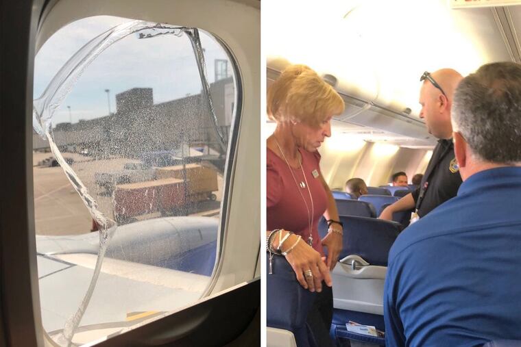 Hirsch Chinn, a passenger on board Southwest Flight 957, took these pictures after the plane was forced to make an unexpected landing after a passenger’s window cracked.