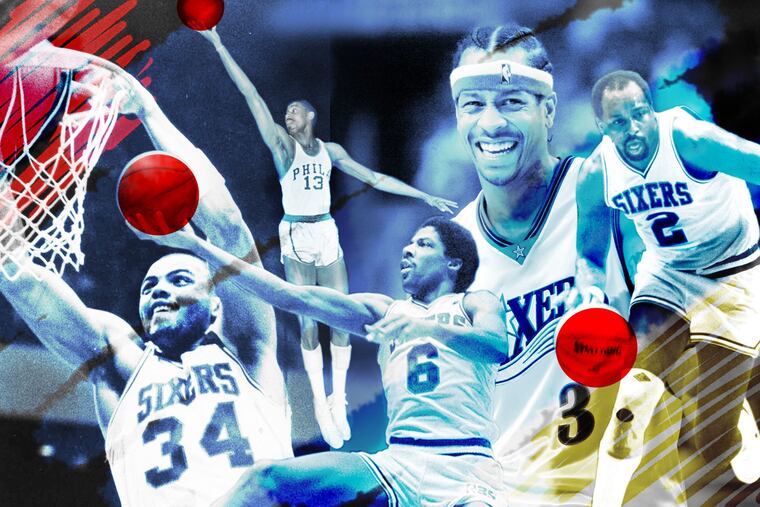 Charles Barkley, Wilt Chamberlain, Julius Erving, Allen Iverson, and Moses Malone are some of the all-time great players to wear a Sixers jersey.