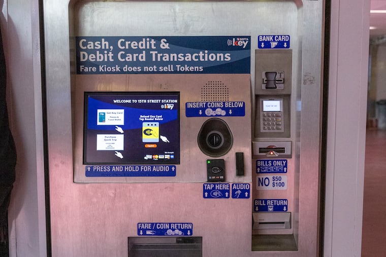 SEPTA fare kiosk at 15th Street/City Hall Station. People who buy monthly passes in person will see their bill go up on Aug. 20.