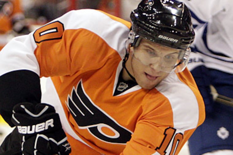 "I know that there's a lot of hockey left to be played this season," Brayden Schenn said. (David Maialetti / Staff Photographer)