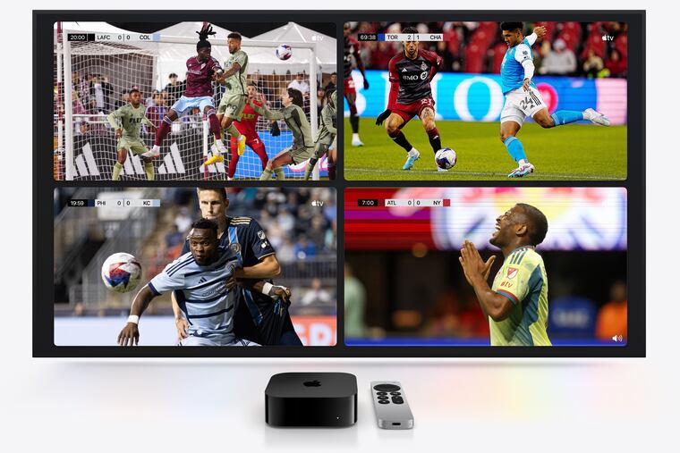 A preview of what the multi-game view for MLS Season Pass in the Apple TV streaming app looks like.