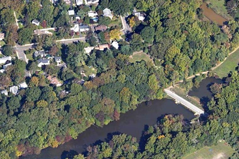 Merion Avenue, at top left, in Haddonfield, near where the body of a tattooed man was found. (GoogleMaps)