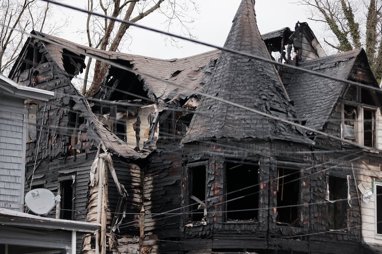 Fire scene at 834 Carteret Ave. in Trenton, N.J. on April 3, 2022.