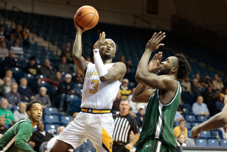 La Salle’s Anwar Gill shoots during a game in November. Gill finished with nine points in Saturday's overtime win.