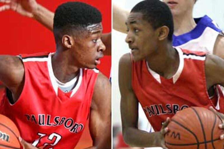 "They've been outstanding," Paulsboro coach Sean Collins said of his freshman forwards, Theo Holloway and Saleem Little. (Staff Photos)