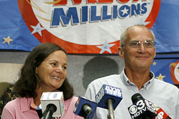 Sandra and John Belawsky of Cape May County were the New Jersey winners of the Mega Millions lottery.