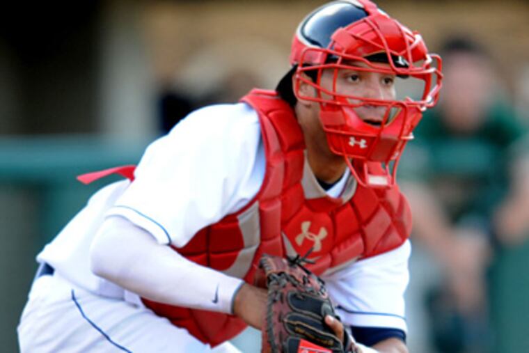 Catcher Sebastian Valle is one of the cost-effective prospects the Phillies have plucked from Latin America. (David Schofield/Lakewood BlueClaws)