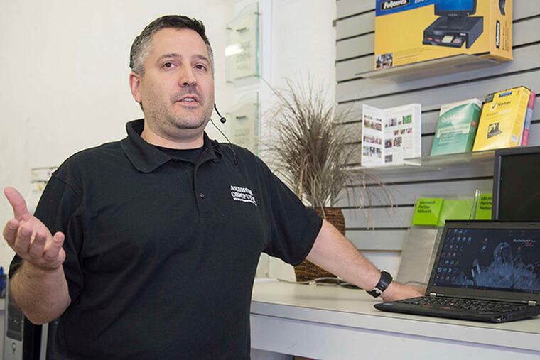 Rob Calarco of Ardmore Computer: He's received several calls recently from ransomware victims. AARON RICKETTS / Staff Photographer