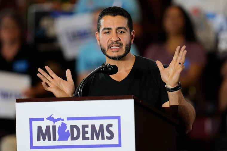 Democratic nominee for U.S. Senate Abdul El-Sayed Speaks at a General Election Kickoff Rally for Michigan Democrats at Renaissance High School Friday, Aug. 7, 2026, in Detroit.