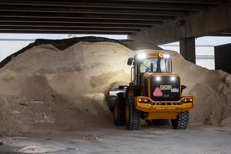 PennDOT is loading up salt trucks in preparation for snow later this evening in Philadelphia, Pa., on Friday, Dec. 26, 2025.