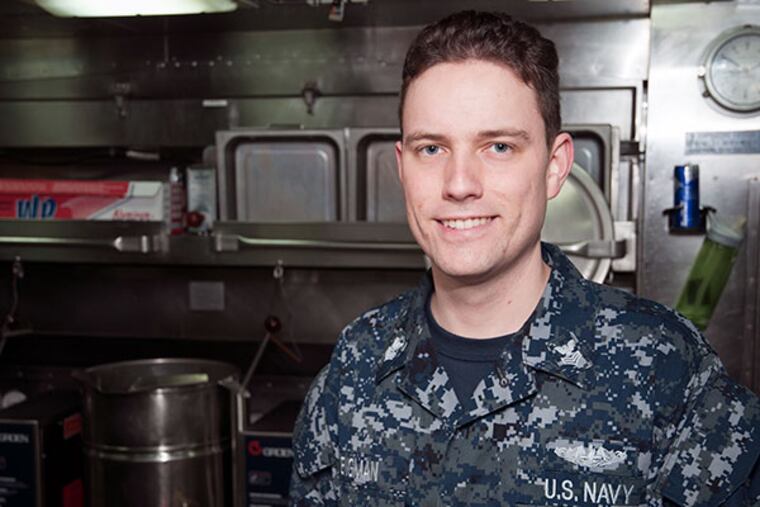Petty Officer 1st Class Michael Christopher Engman, a culinary specialist and command fitness leader from Philadelphia, is serving aboard the USS Pennsylvania (SSBN 735) Blue Crew in the U.S. Navy. (U.S. Navy photo by Mass Communication Specialist Seaman Apprentice Andre T. Richard/Released.)