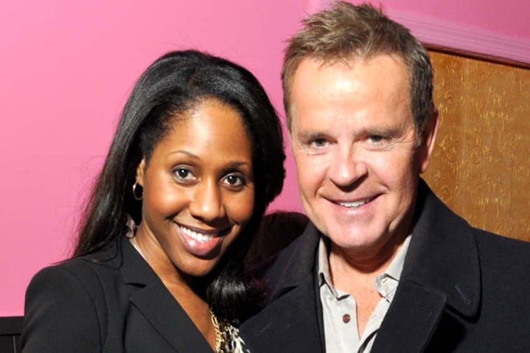 Dr. Jennfer with Mike Jerrick at the Ten Six Club VIP opening at the former site of the Walnut Room at 1709 Walnut St. on Jan. 17, 2013. ( Al B. For / Philly.com )