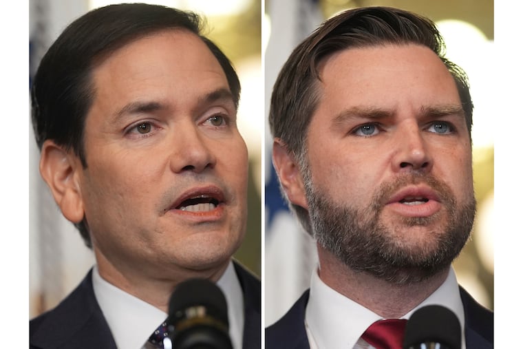 Secretary of State Marco Rubio, left, and Vice President JD Vance are considered leading contenders in the 2028 presidential race.