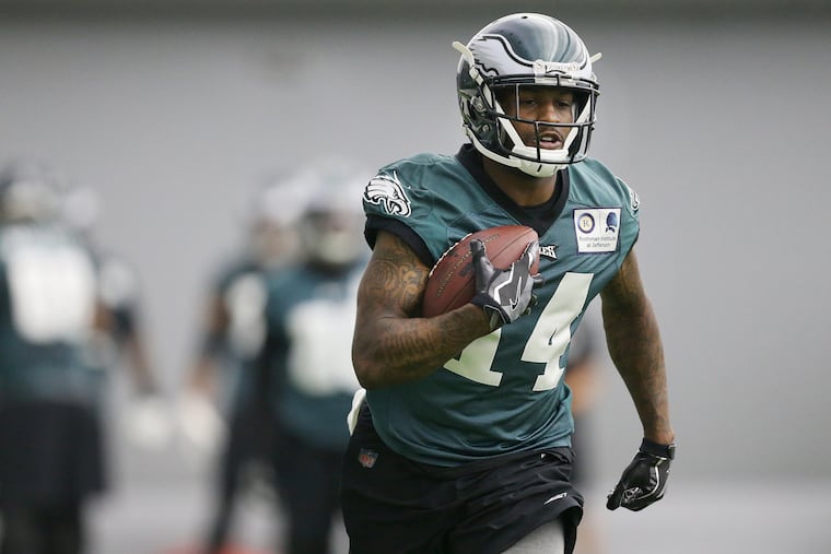 Eagles wide receiver Mike Wallace during practice at the NovaCare Complex in May.