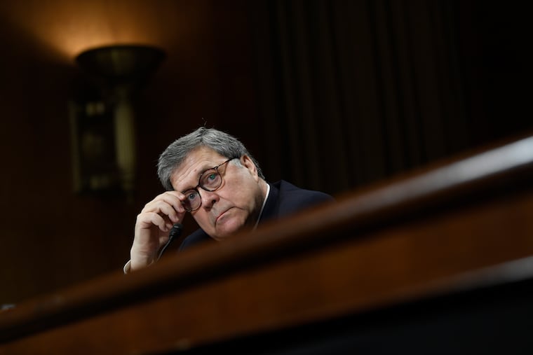 Attorney General William Barr testifies before the Senate Judiciary Committee on Capitol Hill in Washington, Wednesday, May 1, 2019.