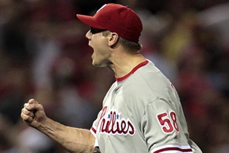 Phillies closer Jonathan Papelbon recorded his 13th save on Thursday against the Cardinals. (Jeff Roberson/AP)