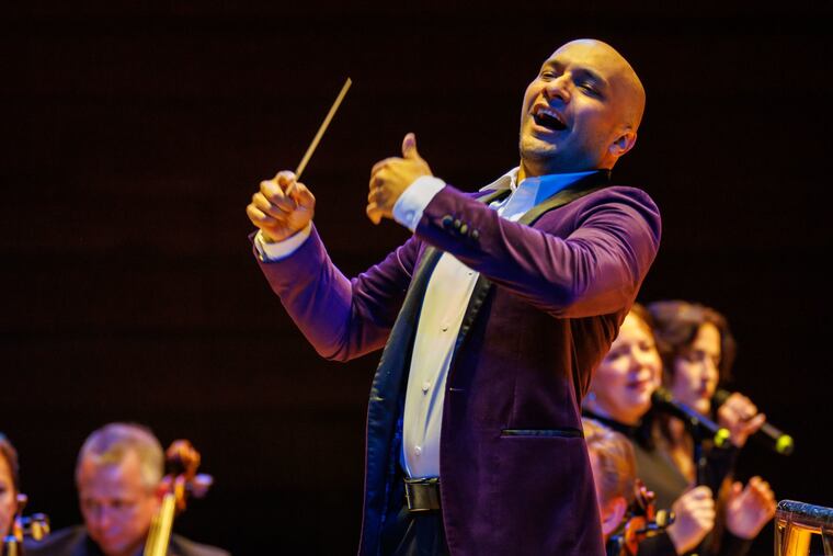 Christopher Dragon leads the No Name Pops in Marian Anderson Hall in November 2024.