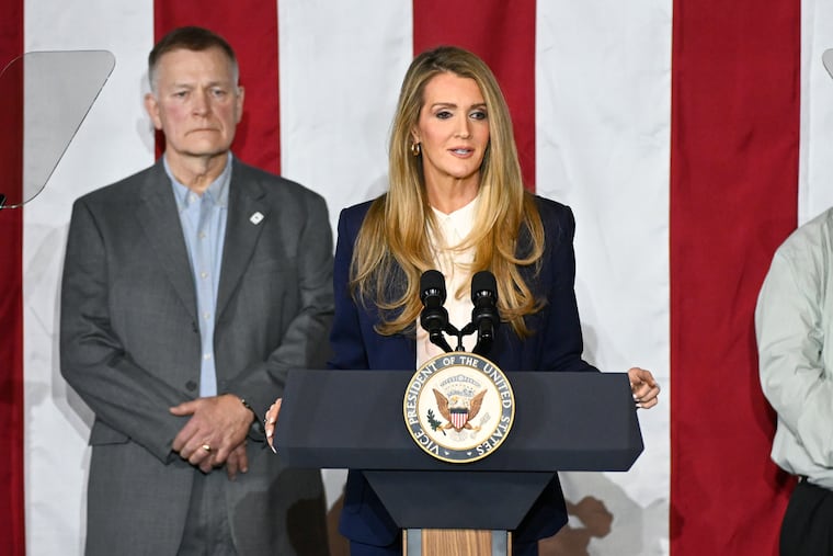 Kelly Loeffler, administrator of the Small Business Administration, speaks at a rally in 2025.
