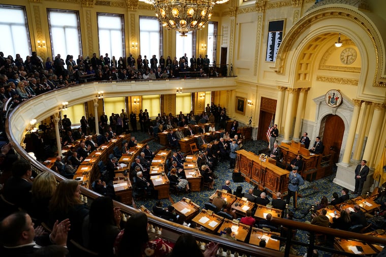 New Jersey Gov. Phil Murphy delivers his State of the State address to a joint session of the Legislature at the statehouse in Trenton in 2023.