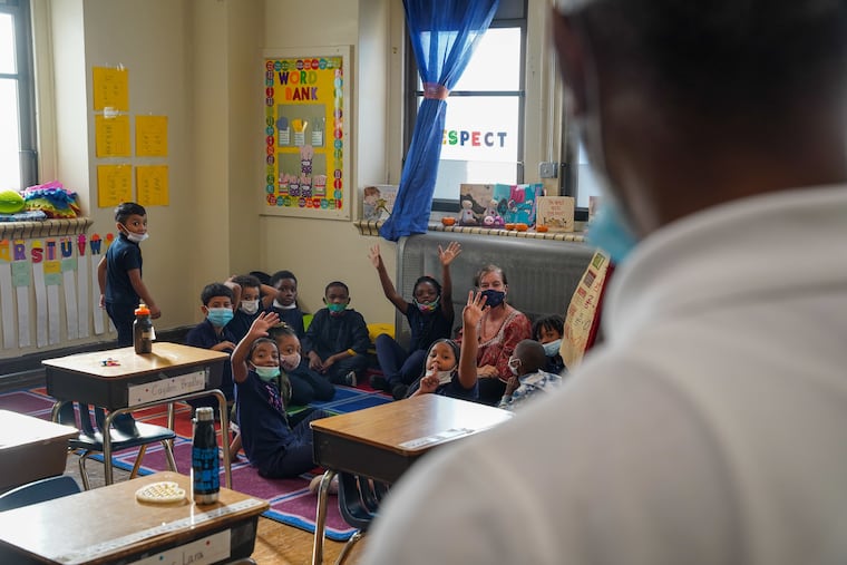 Students at General Philip Kearny Public School in Philadelphia, Pa., Oct. 19.