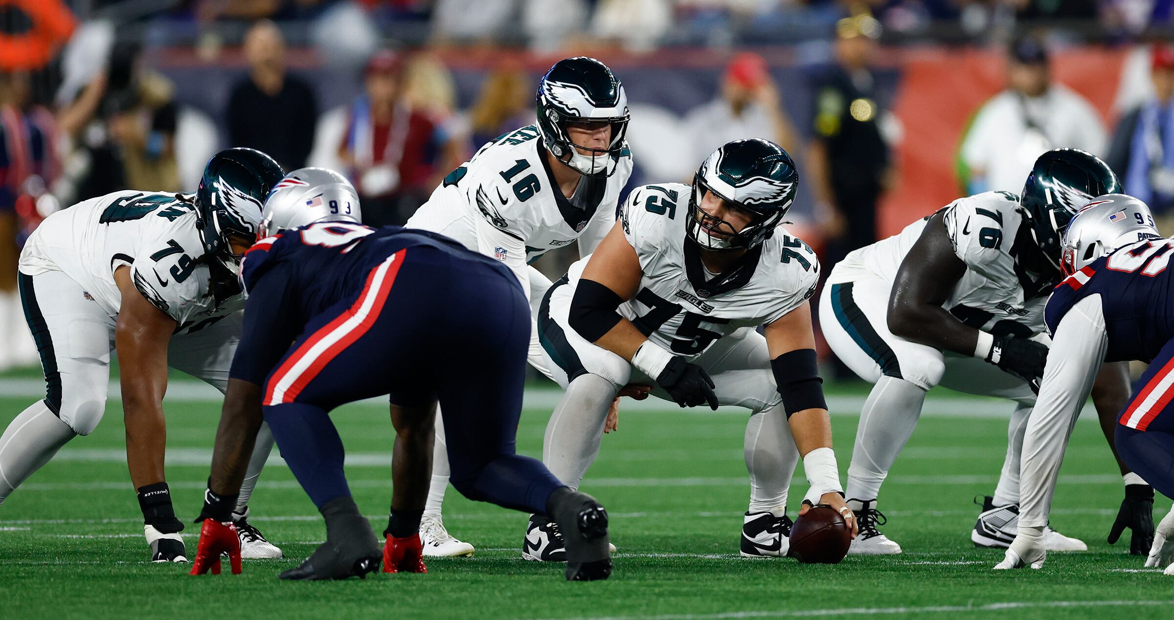 With center Drew Kendall the Eagles’ latest O-line injury concern, Jake Majors might get the starting call