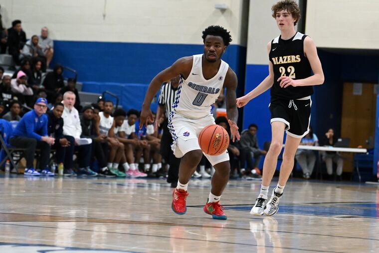 Constitution senior Kory Jones heads upcourt during a PIAA Class 2A quarterfinal at Norristown High on Saturday.