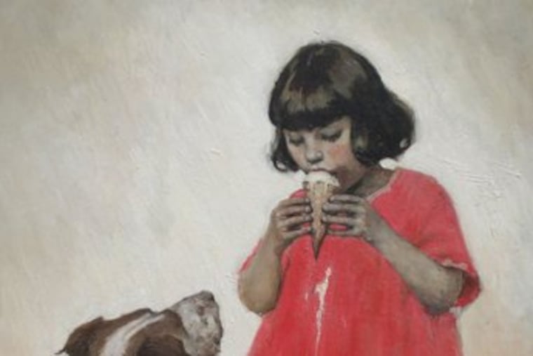 "Ice Cream Cone," above, was Ellen B.T. Pyle's August 1922 cover for the Post. "Girls Sipping Sodas," right, was her September 1935 cover.